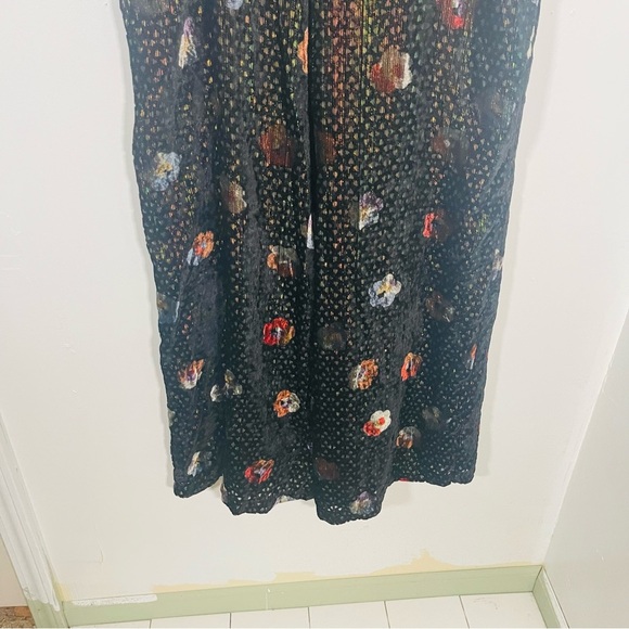 Anthropologie Eva Franco Hepburn Pant Black/Multi Metallic Wide-Leg Size 4 - Picture 3 of 8